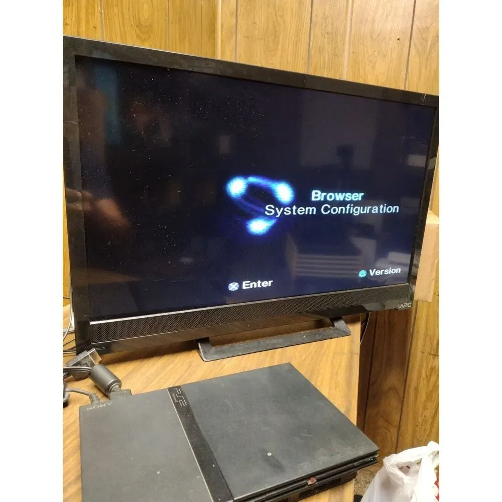 Sony Black Gaming Console with Controller